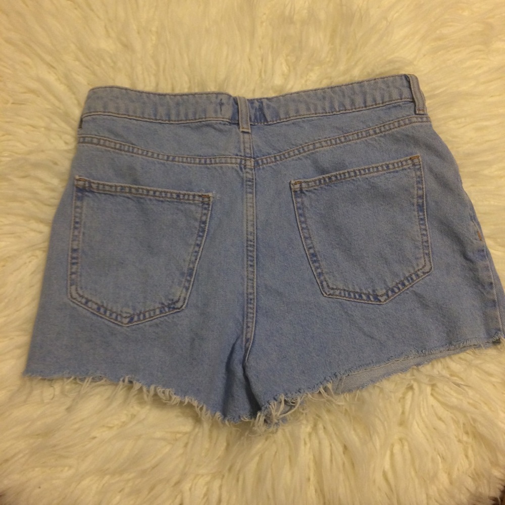 Forever 21 Cut Off Shorts 28 Mom High Rise Waisted Jean Boho Festival Raw Hem